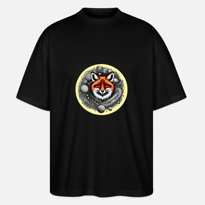 Renard Renards Planète Planète - T-shirt bio Blaster 2.0 coupe oversize Stanley/Stella Unisexe - noir