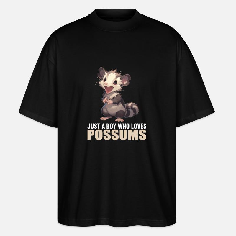 Opossum Opossums - Stanley/Stella Oversized Unisex Bio T-Shirt Blaster 2.0 - Schwarz