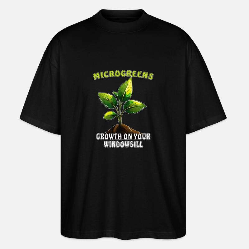 MICROGREENS GROWTH ON YOUR WINDOWSILL - Stanley/Stella Oversized Unisex Bio T-Shirt Blaster 2.0 - Schwarz