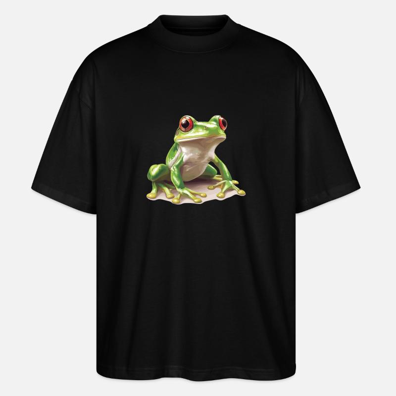Frosch Frösche - Stanley/Stella Oversized Unisex Bio T-Shirt Blaster 2.0 - Schwarz