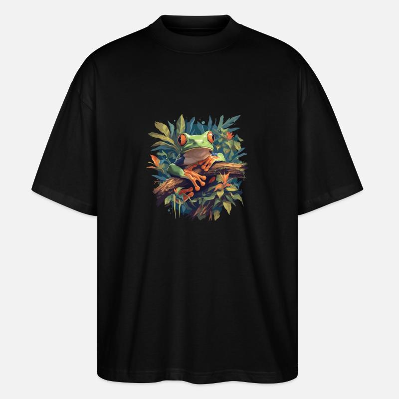 Frosch Frösche - Stanley/Stella Oversized Unisex Bio T-Shirt Blaster 2.0 - Schwarz