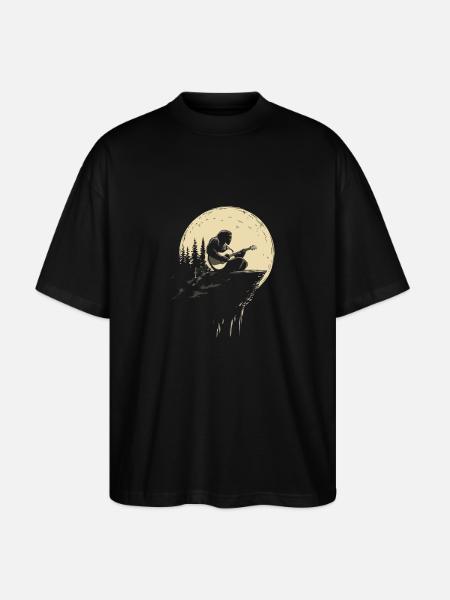 Guitarist i måneskin på klipper - Stanley/Stella Oversize Unisex Øko T-shirt Blaster 2.0 - sort
