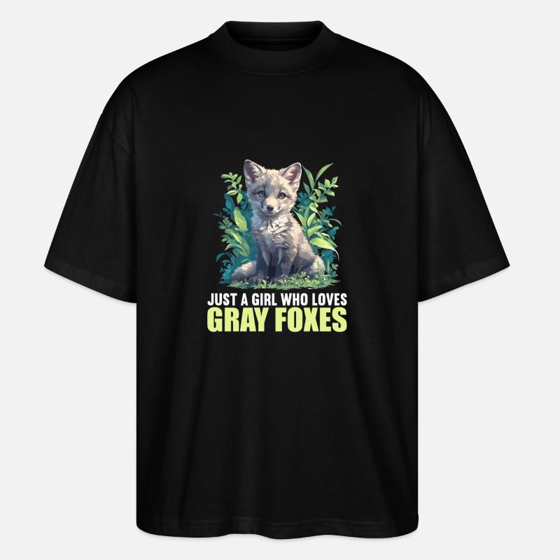 Gray Foxes Gray Fox - Stanley/Stella Oversized Unisex Organic T-shirt Blaster 2.0 - black