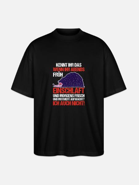 Lazy Liser Liser Motivation Hérisson - T-shirt bio Blaster 2.0 coupe oversize Stanley/Stella Unisexe - noir