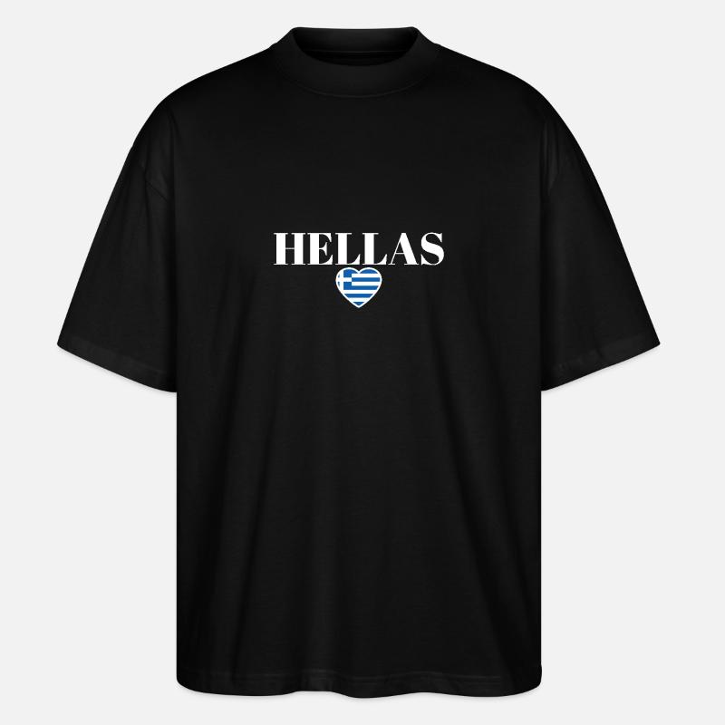 Hellas Grèce Drapeau grec Grec - T-shirt bio Blaster 2.0 coupe oversize Stanley/Stella Unisexe - noir