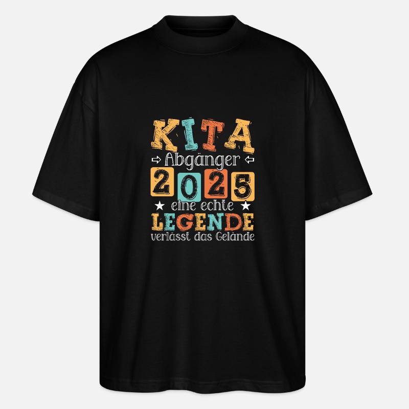 Schulkind 2025 Einschulung Erstklässler - Stanley/Stella Oversized Unisex Bio T-Shirt Blaster 2.0 - Schwarz