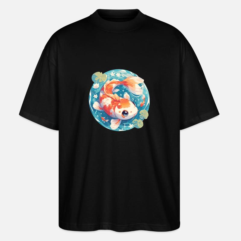 Koi Koi Carp - Stanley/Stella Oversized Unisex Organic T-shirt Blaster 2.0 - black