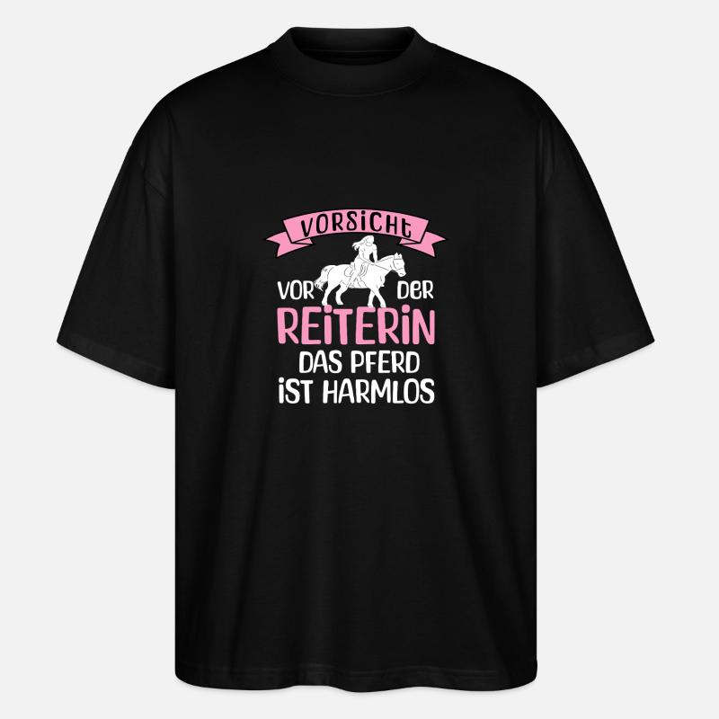 Attention au cavalier - T-shirt bio Blaster 2.0 coupe oversize Stanley/Stella Unisexe - noir