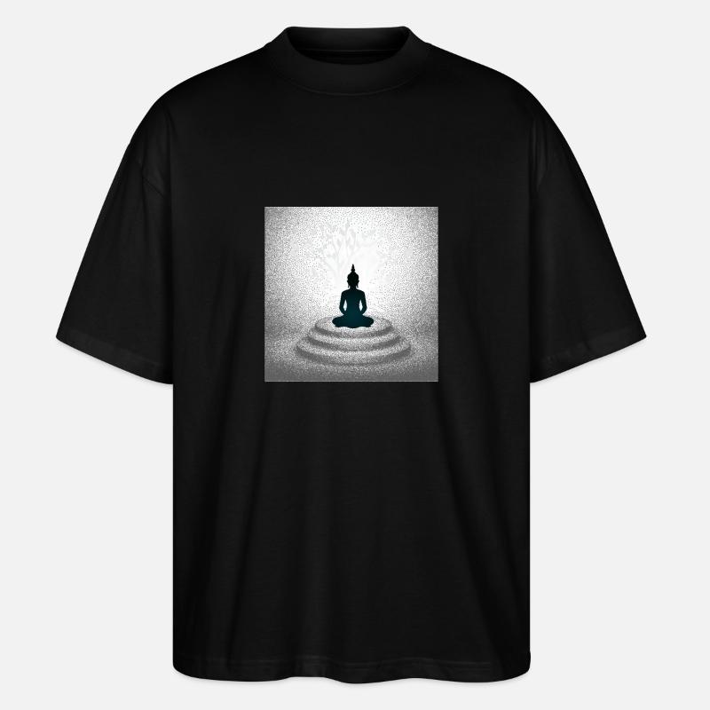 Meditierender Bouddha méditant Bouddha - T-shirt bio Blaster 2.0 coupe oversize Stanley/Stella Unisexe - noir