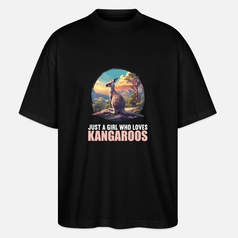 Kängurus Känguru - Stanley/Stella Oversized Unisex Bio T-Shirt Blaster 2.0 - Schwarz