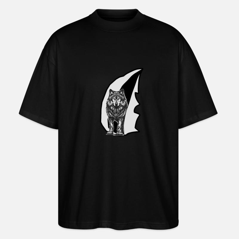 Wolf Wölfe Wölfin - Stanley/Stella Oversized Unisex Bio T-Shirt Blaster 2.0 - Schwarz