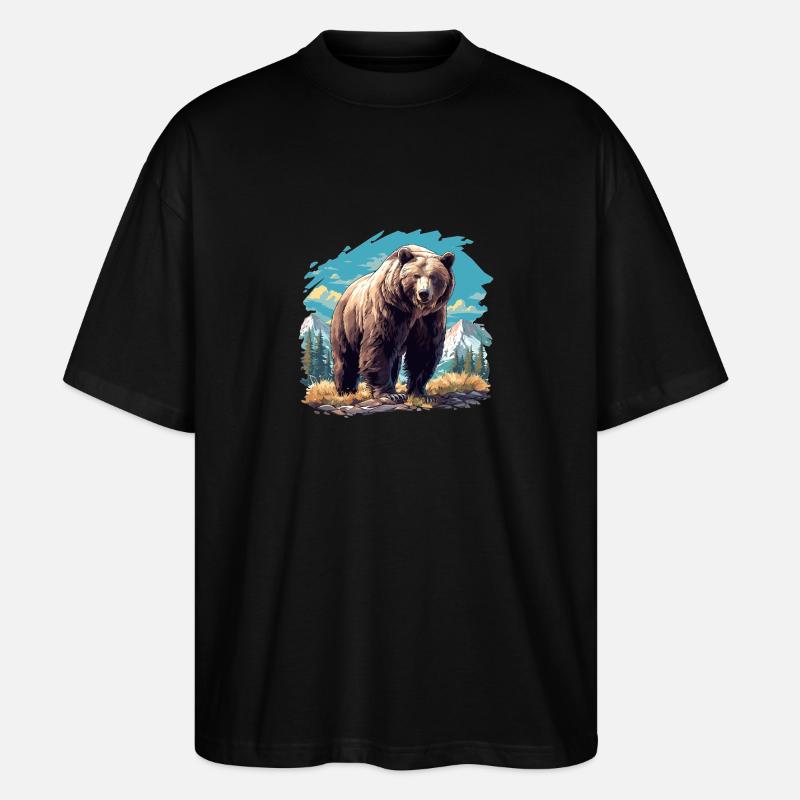 Kodiak Bear Kodiak Bear - Stanley/Stella Oversized Unisex Organic T-shirt Blaster 2.0 - black