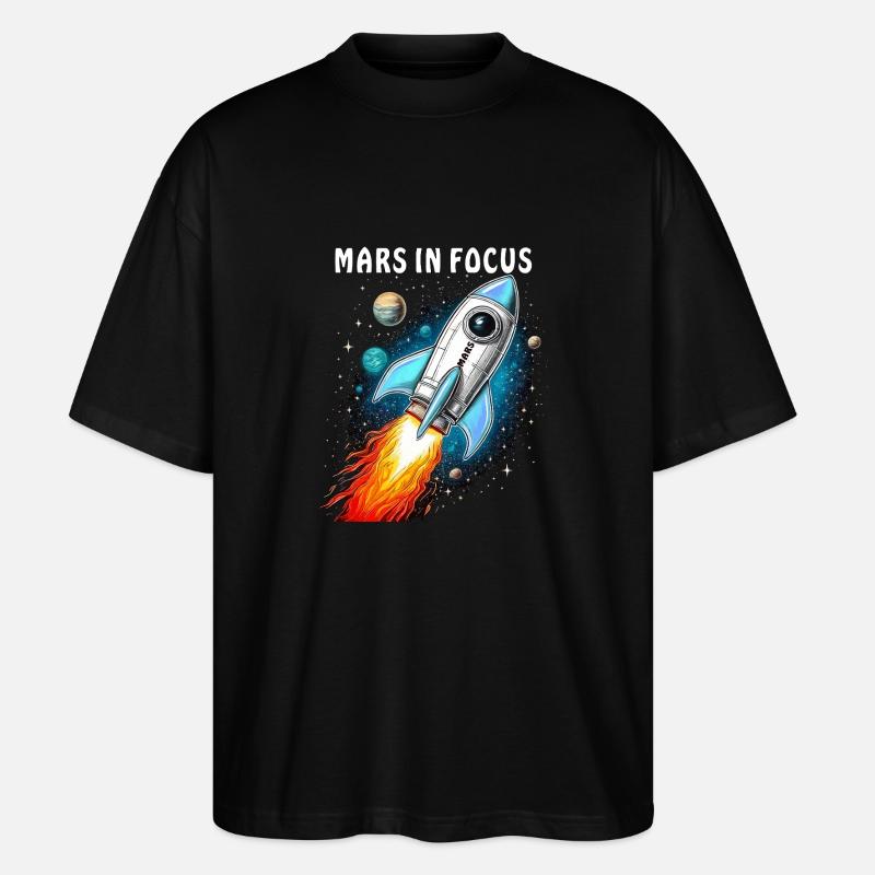 RAKETE MARS IN FOCUS - Stanley/Stella Oversized Unisex Bio T-Shirt Blaster 2.0 - Schwarz