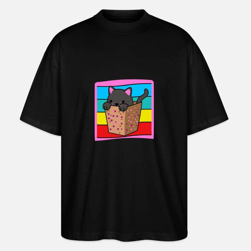 Cat in a box - Stanley/Stella Oversized Unisex Organic T-shirt Blaster 2.0 - black