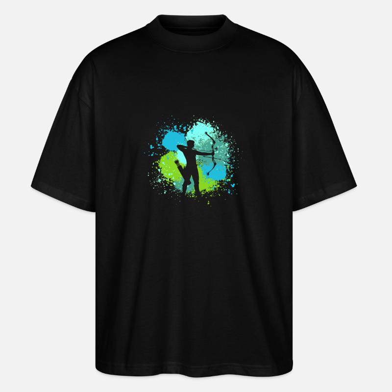 Bogenschütze Bogenschießen - Stanley/Stella Oversized Unisex Bio T-Shirt Blaster 2.0 - Schwarz