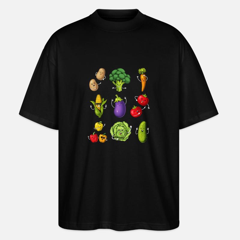 Lustiges Gemüse - Stanley/Stella Oversized Unisex Bio T-Shirt Blaster 2.0 - Schwarz