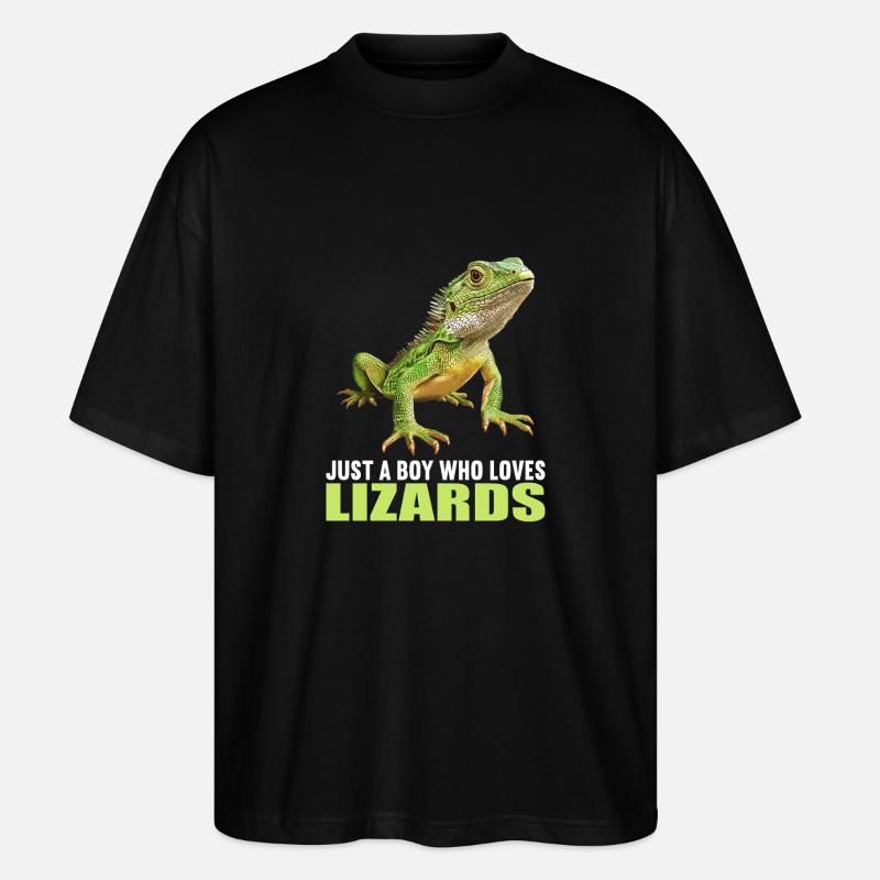 Eidechsen Eidechse - Stanley/Stella Oversized Unisex Bio T-Shirt Blaster 2.0 - Schwarz