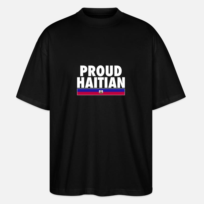 Fier drapeau haïtien haïtien - T-shirt bio Blaster 2.0 coupe oversize Stanley/Stella Unisexe - noir
