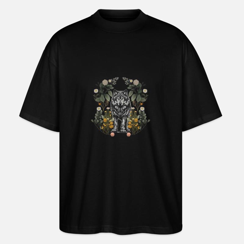 Loup Loups Nature - T-shirt bio Blaster 2.0 coupe oversize Stanley/Stella Unisexe - noir