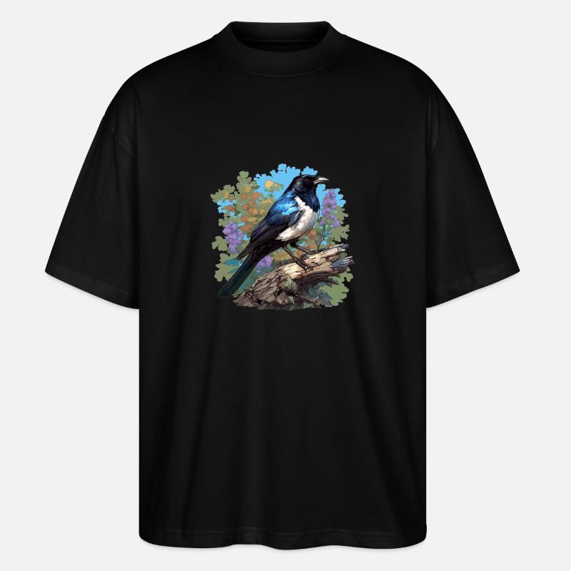 Elstern Elster - Stanley/Stella Oversized Unisex Bio T-Shirt Blaster 2.0 - Schwarz