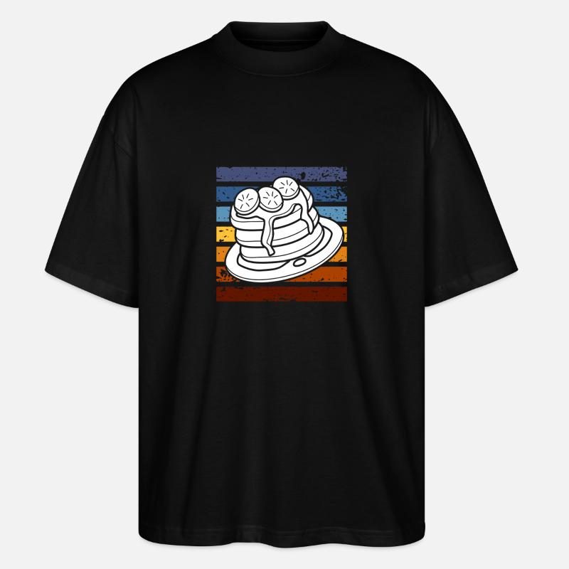 Crêpes rétro Petit-déjeuner Indulgence - T-shirt bio Blaster 2.0 coupe oversize Stanley/Stella Unisexe - noir