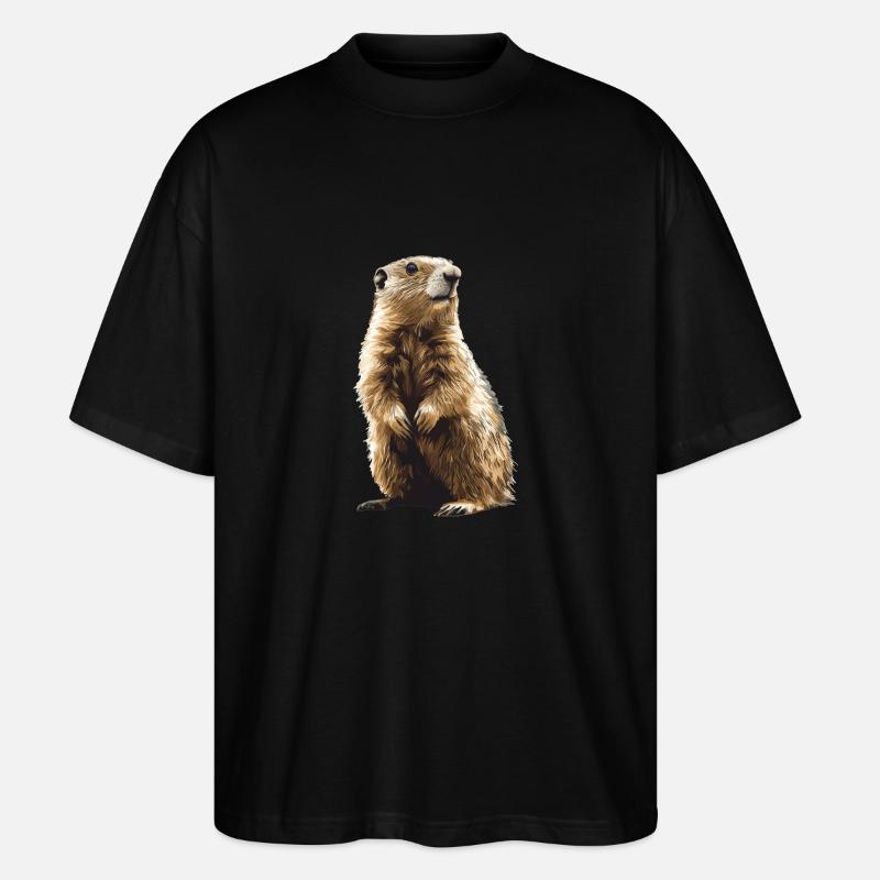 Murmeltiere Murmeltier - Stanley/Stella Oversized Unisex Bio T-Shirt Blaster 2.0 - Schwarz