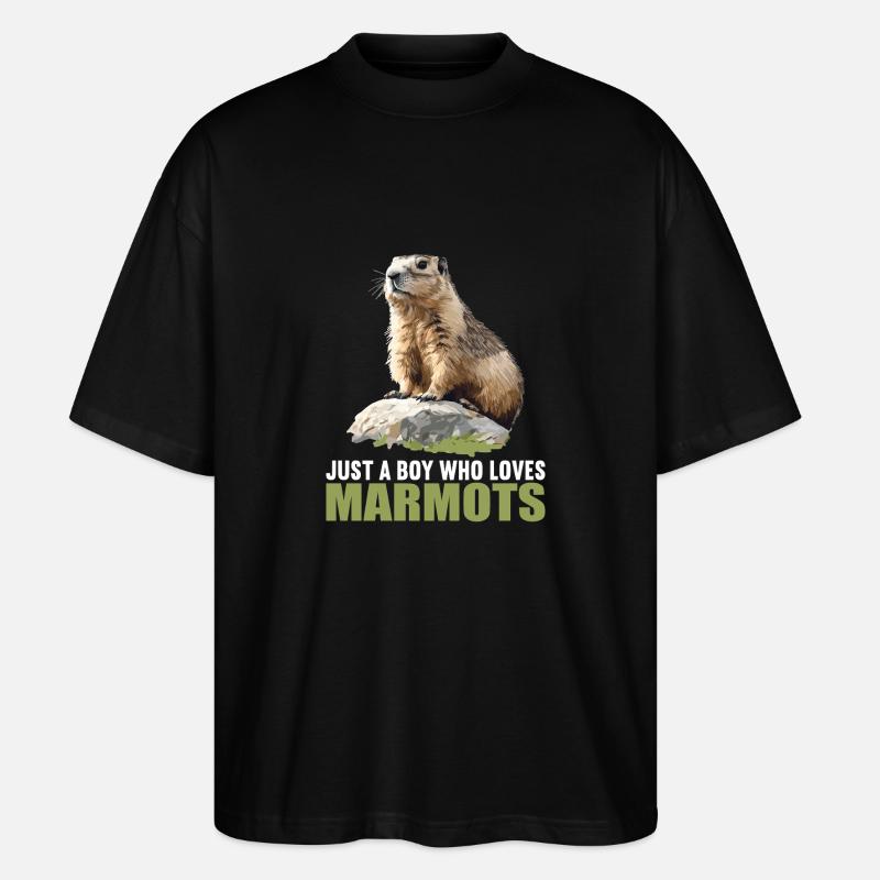 Murmeltiere Murmeltier - Stanley/Stella Oversized Unisex Bio T-Shirt Blaster 2.0 - Schwarz