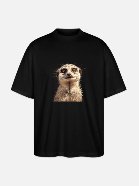 Meerkat Erdmännchen - Stanley/Stella Oversized Unisex Bio T-Shirt Blaster 2.0 - Schwarz