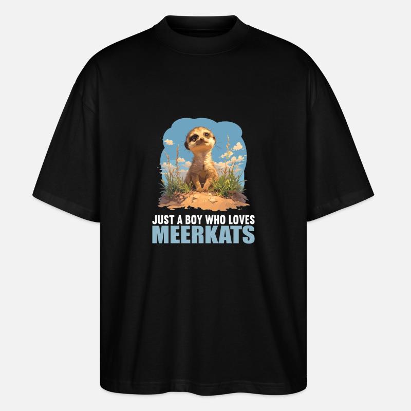 Meerkat Erdmännchen - Stanley/Stella Oversized Unisex Bio T-Shirt Blaster 2.0 - Schwarz