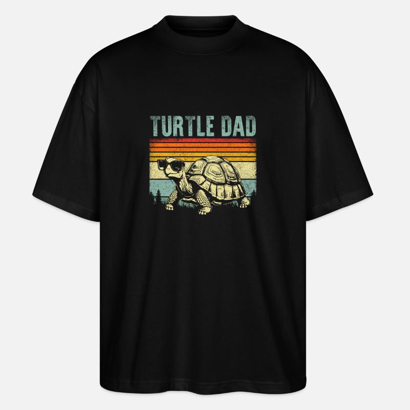 Turtle Dad – Style rétro - T-shirt bio Blaster 2.0 coupe oversize Stanley/Stella Unisexe - noir