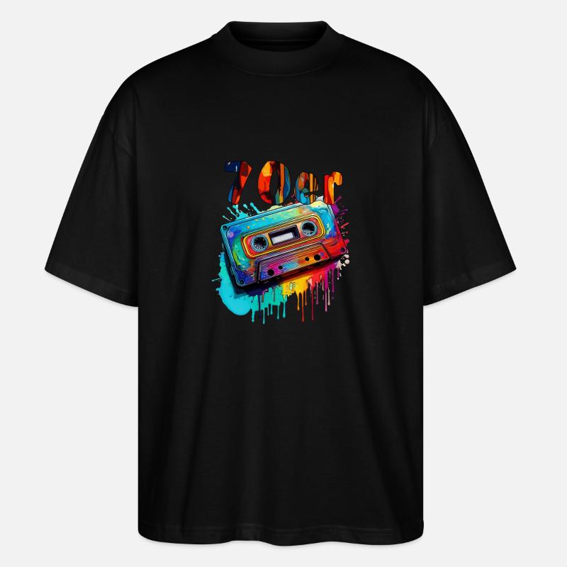 MUSIKKASETTE 70er - Stanley/Stella Oversized Unisex Bio T-Shirt Blaster 2.0 - Schwarz