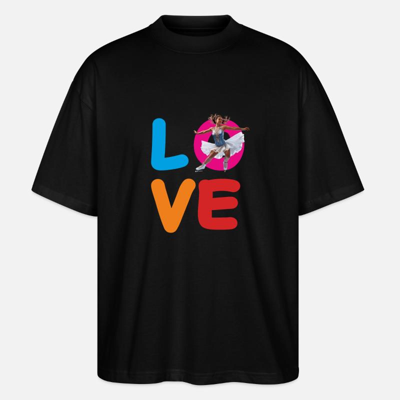 EISKUNSTLAUF LOVE - Stanley/Stella Oversized Unisex Bio T-Shirt Blaster 2.0 - Schwarz