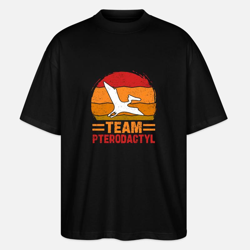 Team Pterodactyl Dinosaur Retro Design - Stanley/Stella Oversized Unisex Organic T-shirt Blaster 2.0 - black