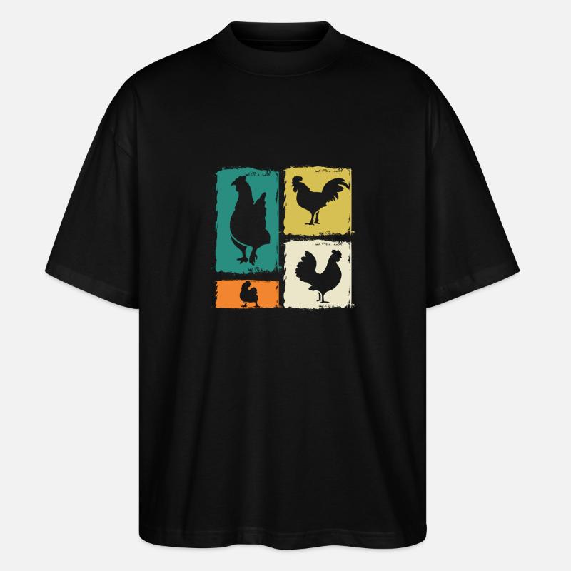 Poulet Coq - T-shirt bio Blaster 2.0 coupe oversize Stanley/Stella Unisexe - noir
