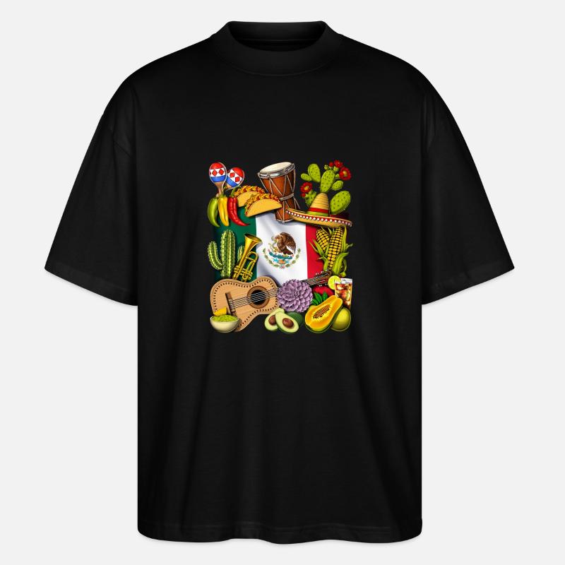 Mexikanisches Erbe - Stanley/Stella Oversized Unisex Bio T-Shirt Blaster 2.0 - Schwarz