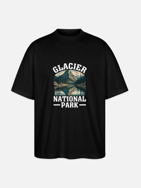 Glacier National Park Nature Design - Stanley/Stella Oversized Unisex Organic T-shirt Blaster 2.0 - black