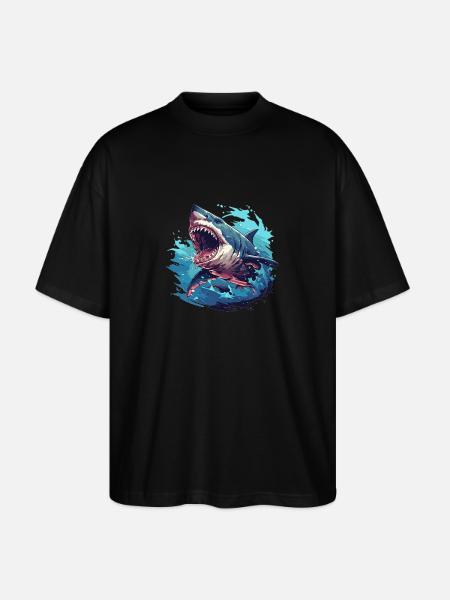 Requins Requin - T-shirt bio Blaster 2.0 coupe oversize Stanley/Stella Unisexe - noir