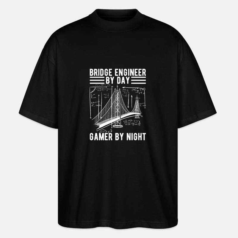 Bridge Engineer Bridge Construction - Stanley/Stella Oversized Unisex Organic T-shirt Blaster 2.0 - black