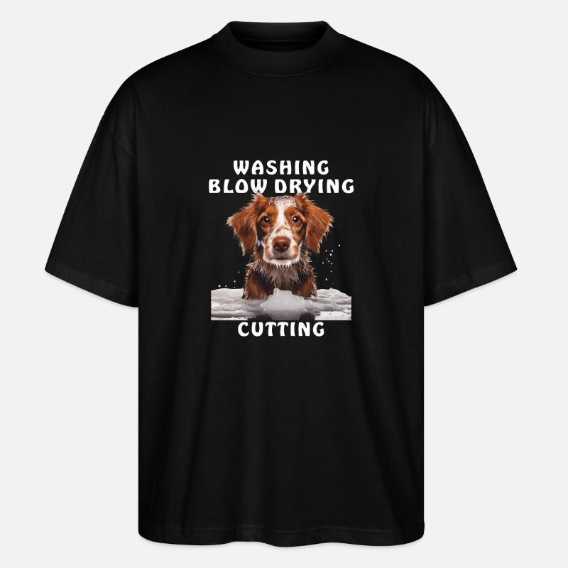 CHIENS LAVAGE BRUSHING COUPE - T-shirt bio Blaster 2.0 coupe oversize Stanley/Stella Unisexe - noir