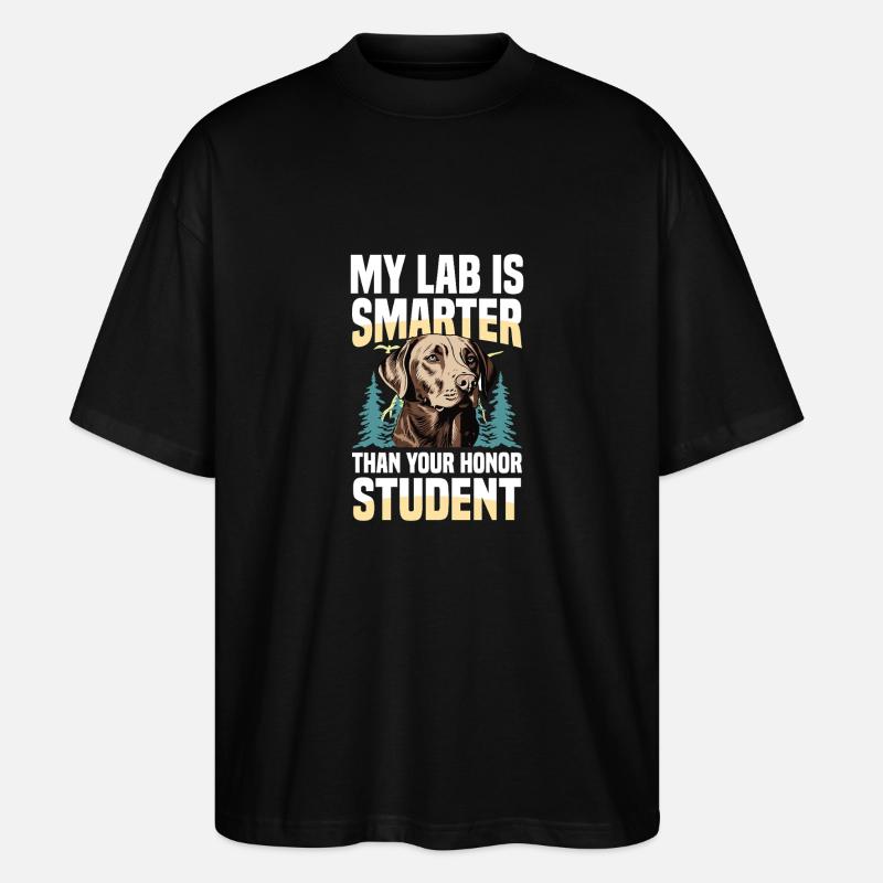 Jagd Mit Labrador - Stanley/Stella Oversized Unisex Bio T-Shirt Blaster 2.0 - Schwarz