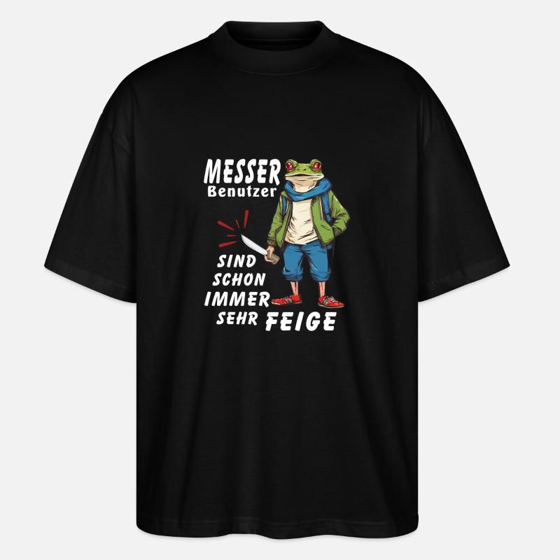 MESSER users VERY COWARDLY - Stanley/Stella Oversized Unisex Organic T-shirt Blaster 2.0 - black