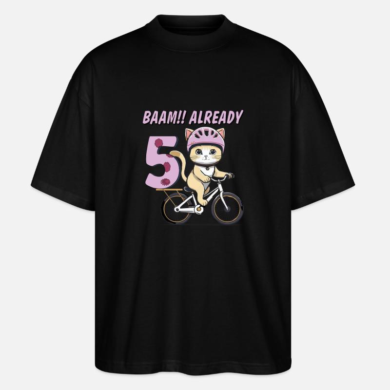 VÉLO CHAT BAAM !! DÉJÀ 5 - T-shirt bio Blaster 2.0 coupe oversize Stanley/Stella Unisexe - noir