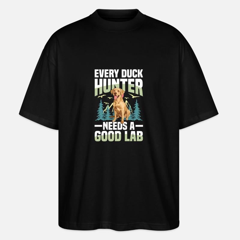 Jagd Mit Labrador - Stanley/Stella Oversized Unisex Bio T-Shirt Blaster 2.0 - Schwarz