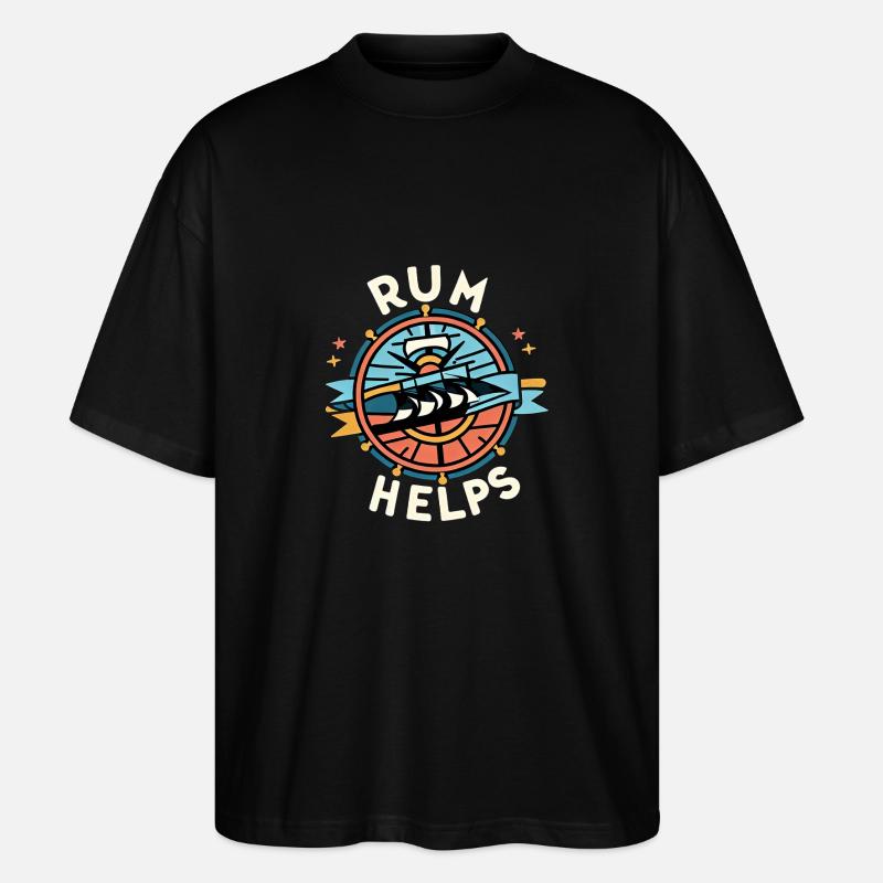 Rum Helps 6 - Stanley/Stella Oversized Unisex Bio T-Shirt Blaster 2.0 - Schwarz