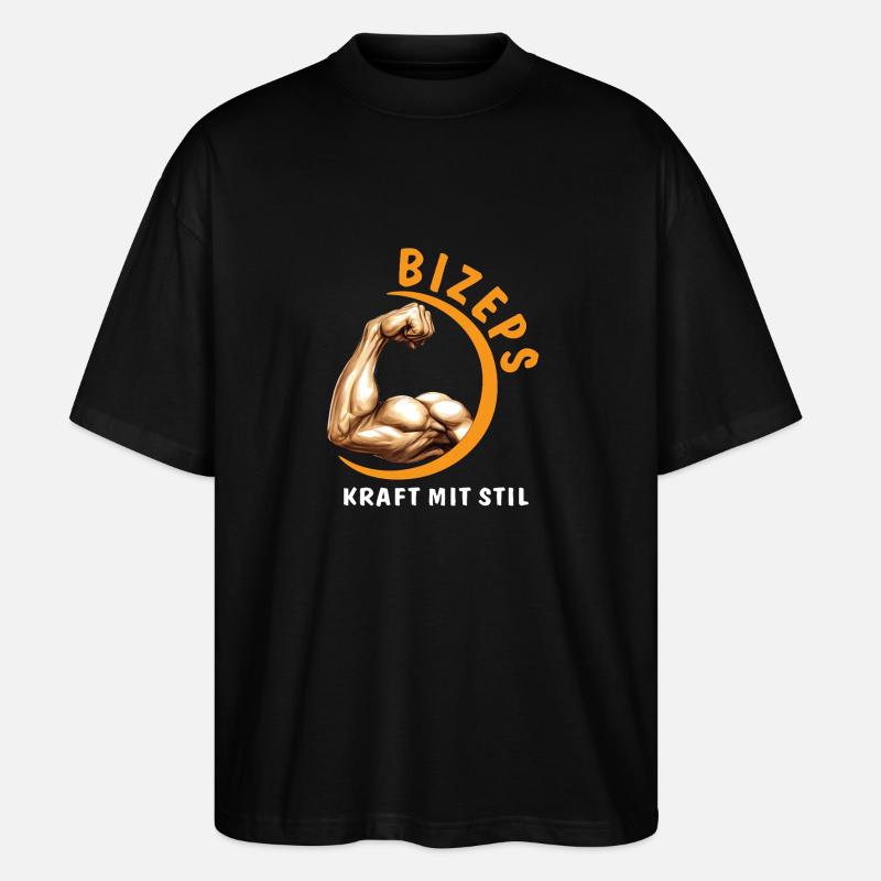 BIZEPS KRAFT MIT STIL - Stanley/Stella Oversized Unisex Bio T-Shirt Blaster 2.0 - Schwarz