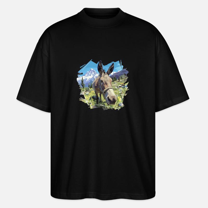 Âne Esel - T-shirt bio Blaster 2.0 coupe oversize Stanley/Stella Unisexe - noir