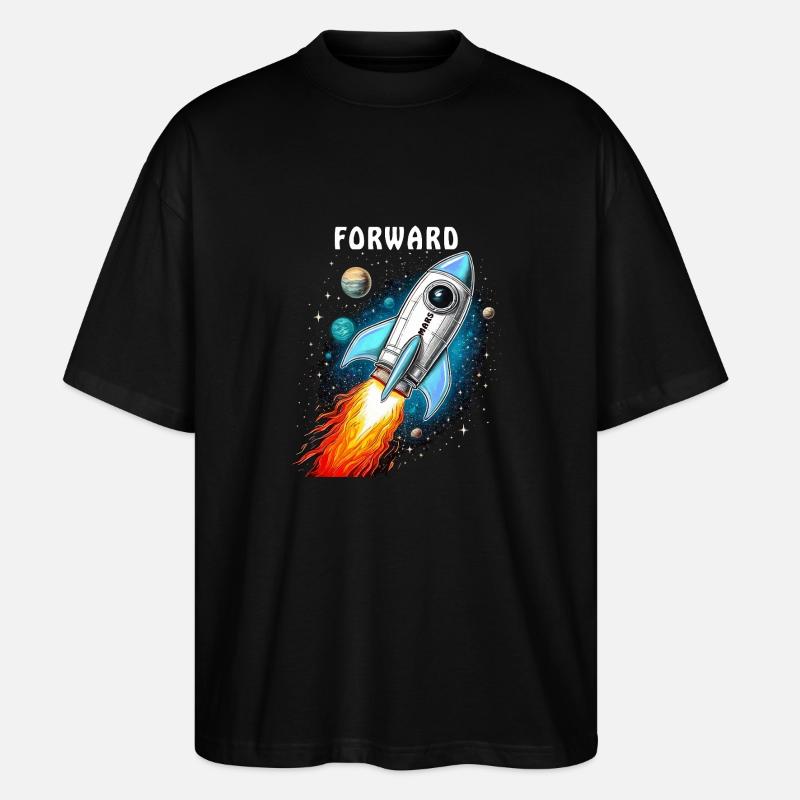 RAKETE MARS FORWARD - Stanley/Stella Oversized Unisex Bio T-Shirt Blaster 2.0 - Schwarz