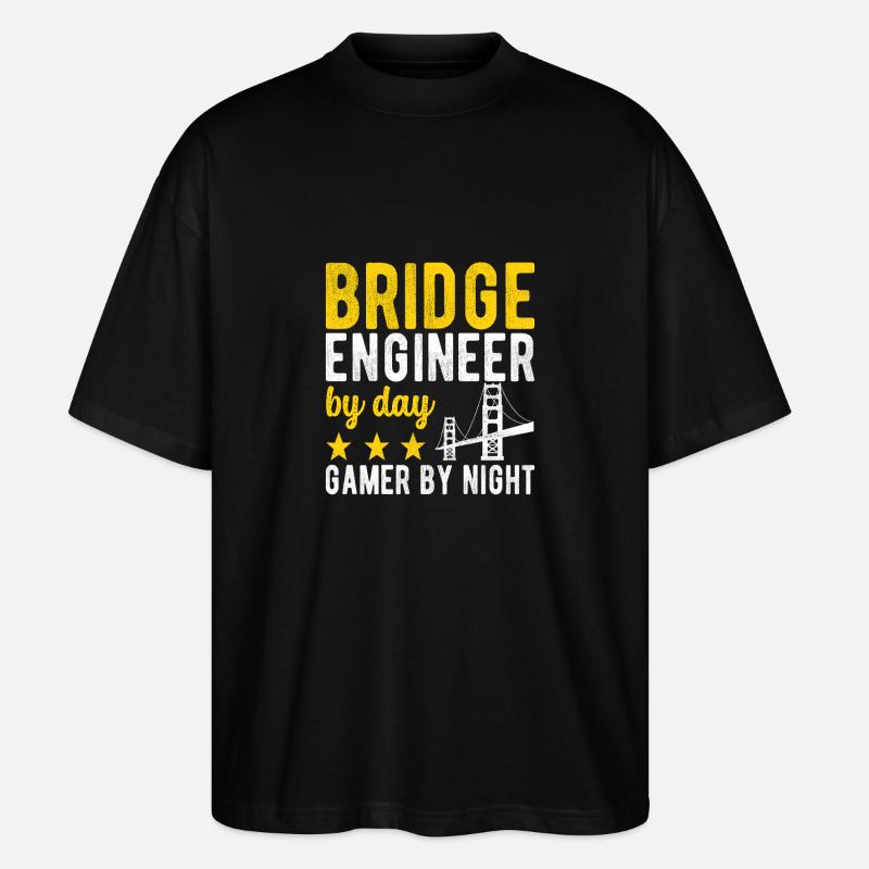 Bridge Engineer Bridge Construction - Stanley/Stella Oversized Unisex Organic T-shirt Blaster 2.0 - black