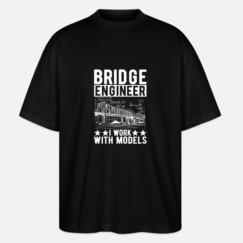 Bridge Engineer Bridge Construction - Stanley/Stella Oversized Unisex Organic T-shirt Blaster 2.0 - black
