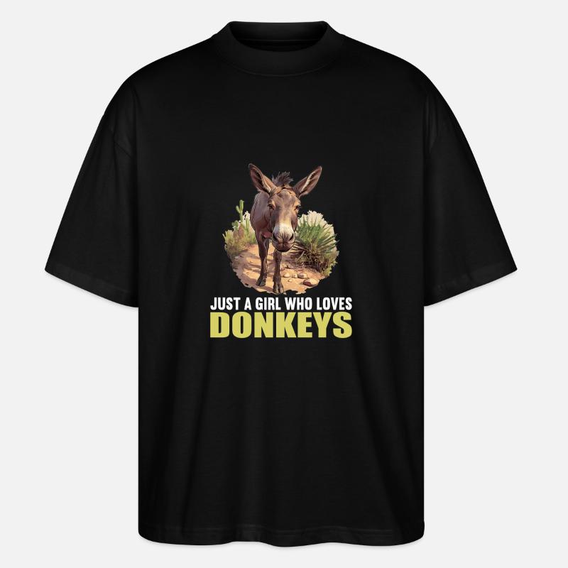 Donkey Esel - Stanley/Stella Oversized Unisex Bio T-Shirt Blaster 2.0 - Schwarz